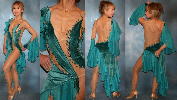 Teal & Turquoise Ballroom, Latin-Rhythm, & Social Dresses