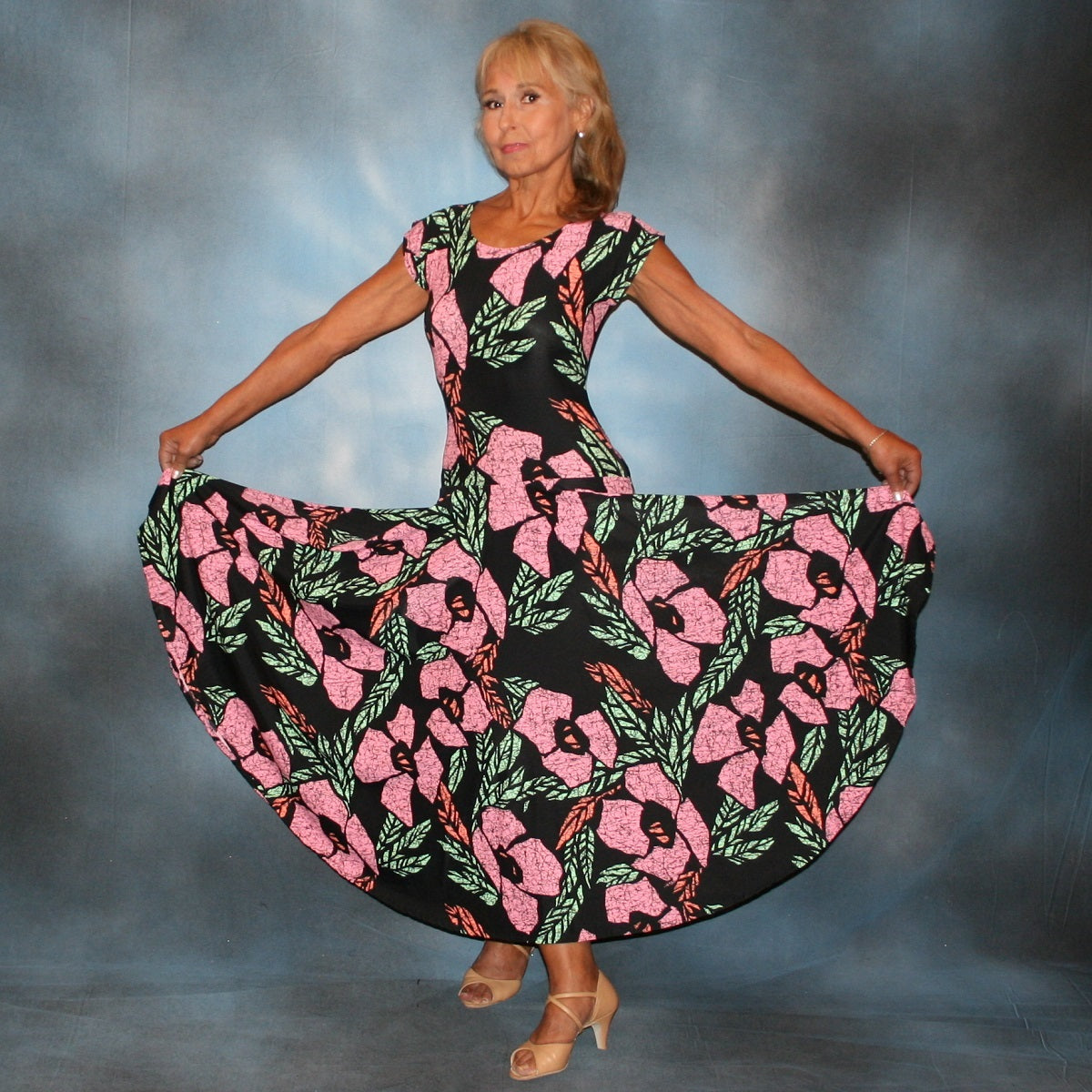 Social Ballroom Dance Dress | Tropical Lycra Print