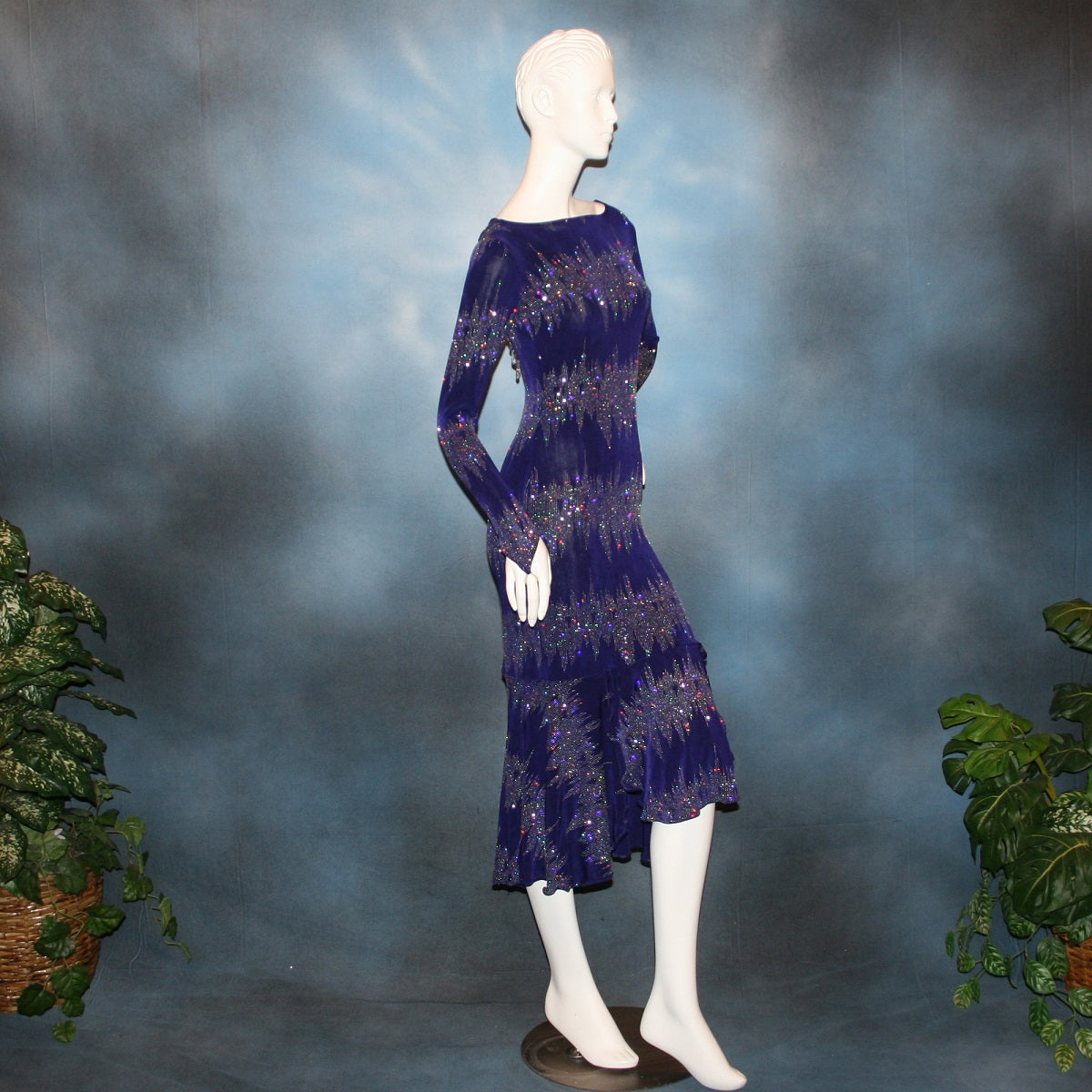 Purple Latin-Rhythm-Tango Dress-Levina