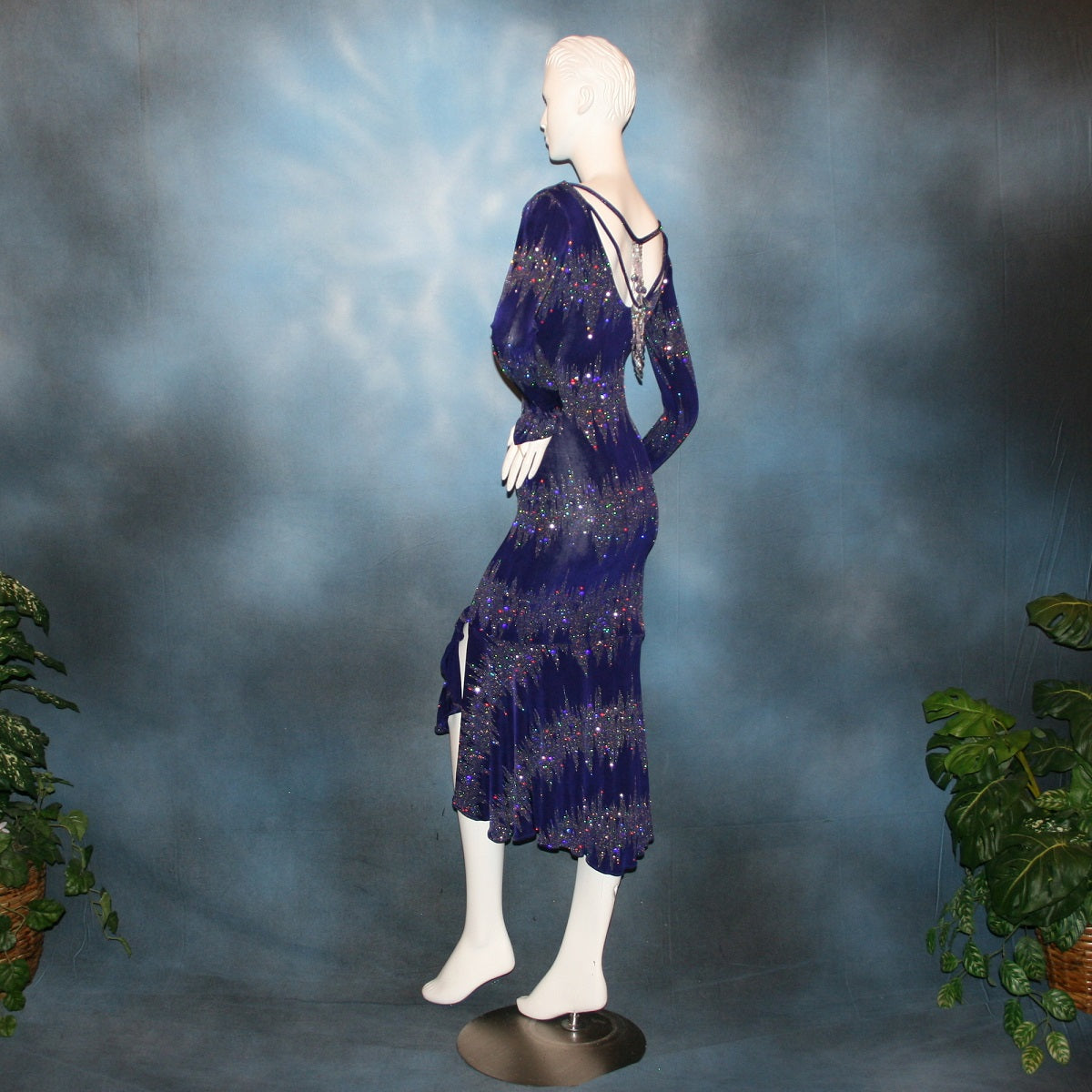 fitted lace wedding dress Purple Latin-Rhythm Dress