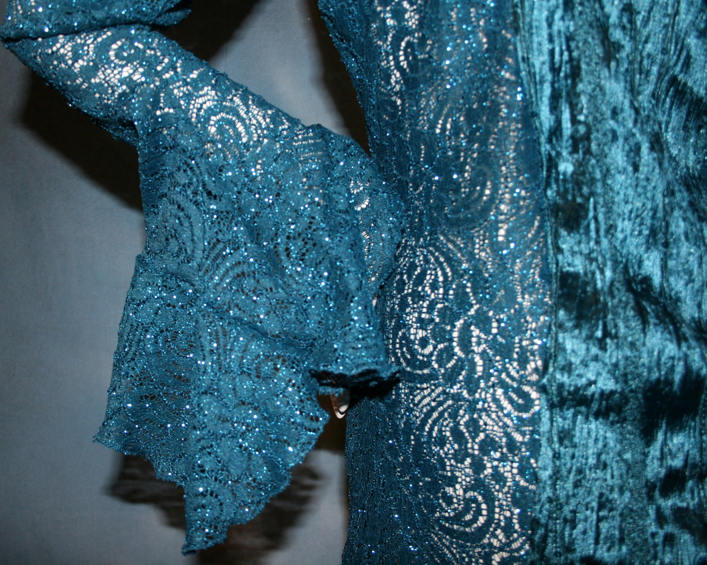 Deep Blue Sequined Velvet Dance Set-Jaylee