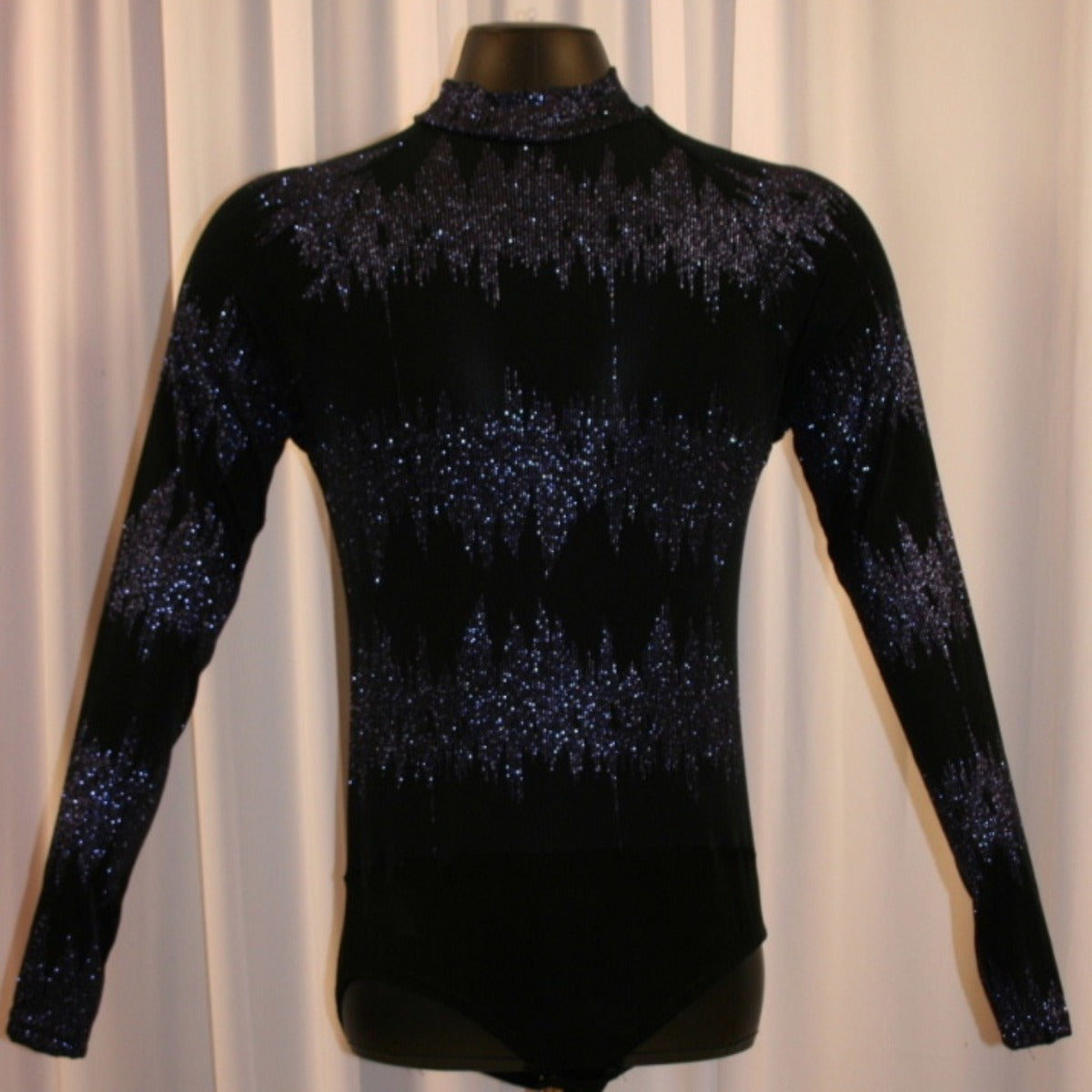 Crystal's Creations men's black & purple Latin shirt