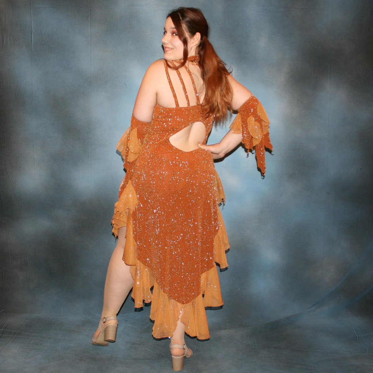 Bronze Latin Dress-Amber