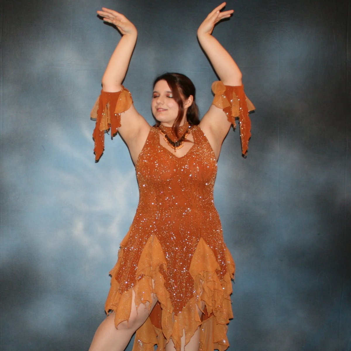 Bronze Latin Dress-Amber