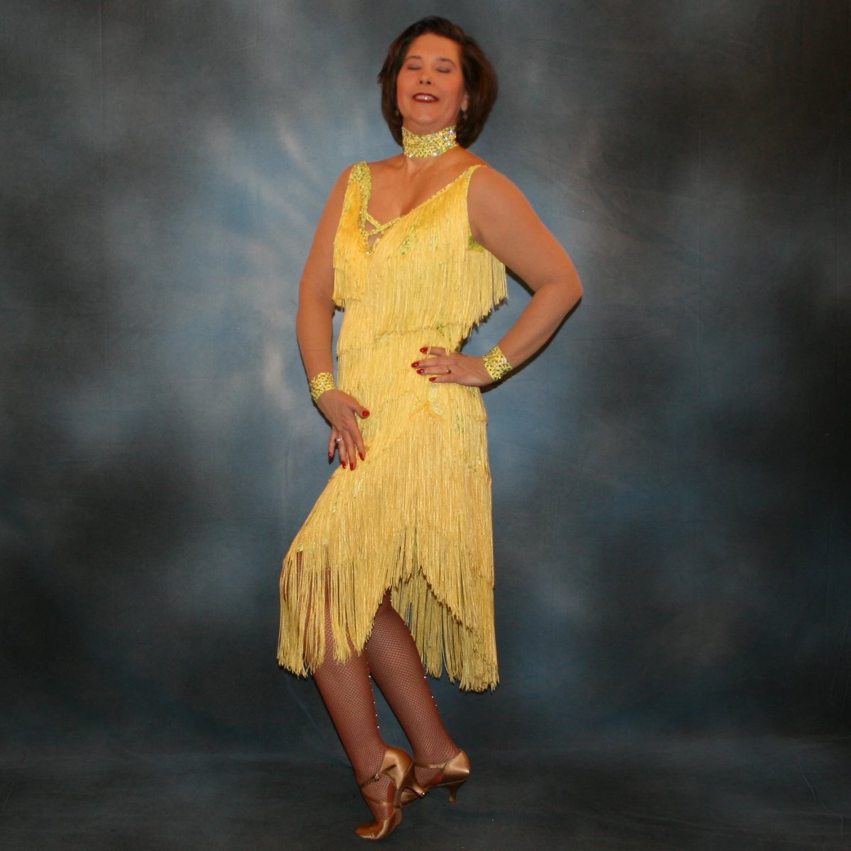 Yellow Latin - Rhythm Dress With Fringe | Size 7/8-11/12 Yellow Latin - Rhythm Dress With Fringe | Size 7/8-11/12