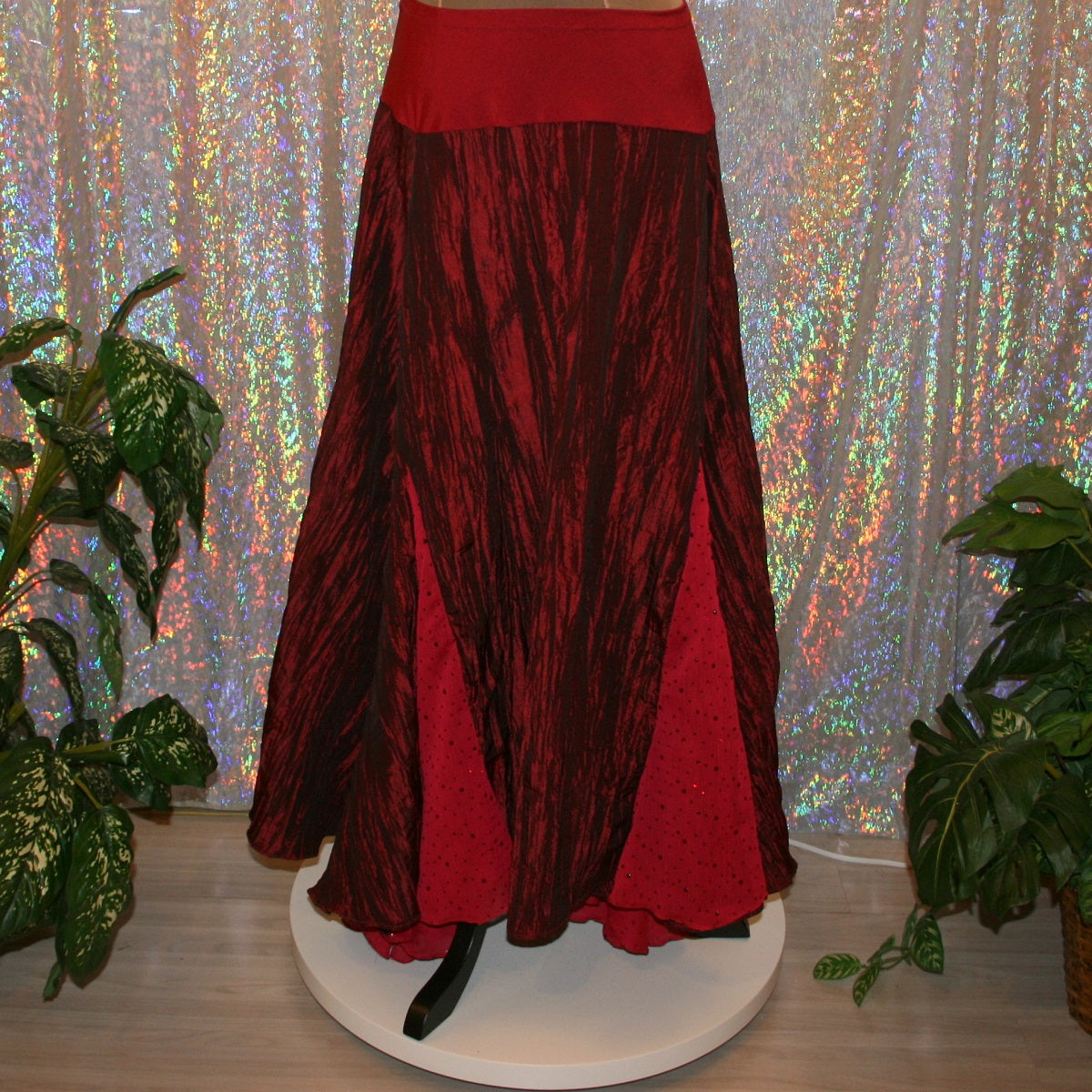 Red Ballroom Dance Skirt-Fire