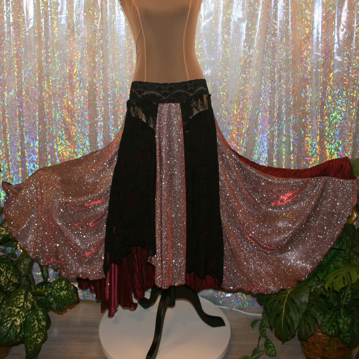 Ballroom Dance Skirt-Fire & Lace