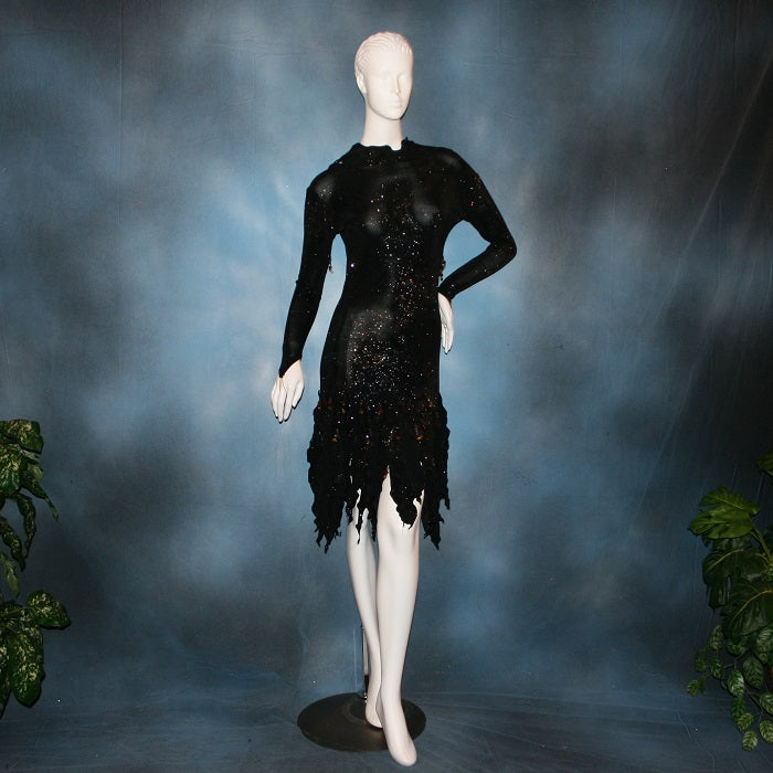 long sleeve latin dress Womens A-Line Boat Neck Long Sleeve Latin Dress with Embroidery  DANCEYM