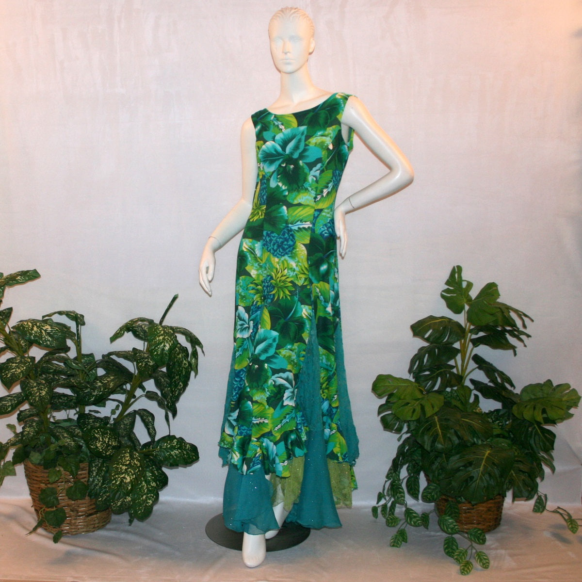 Tropical Print Ballroom Dress-Kailani