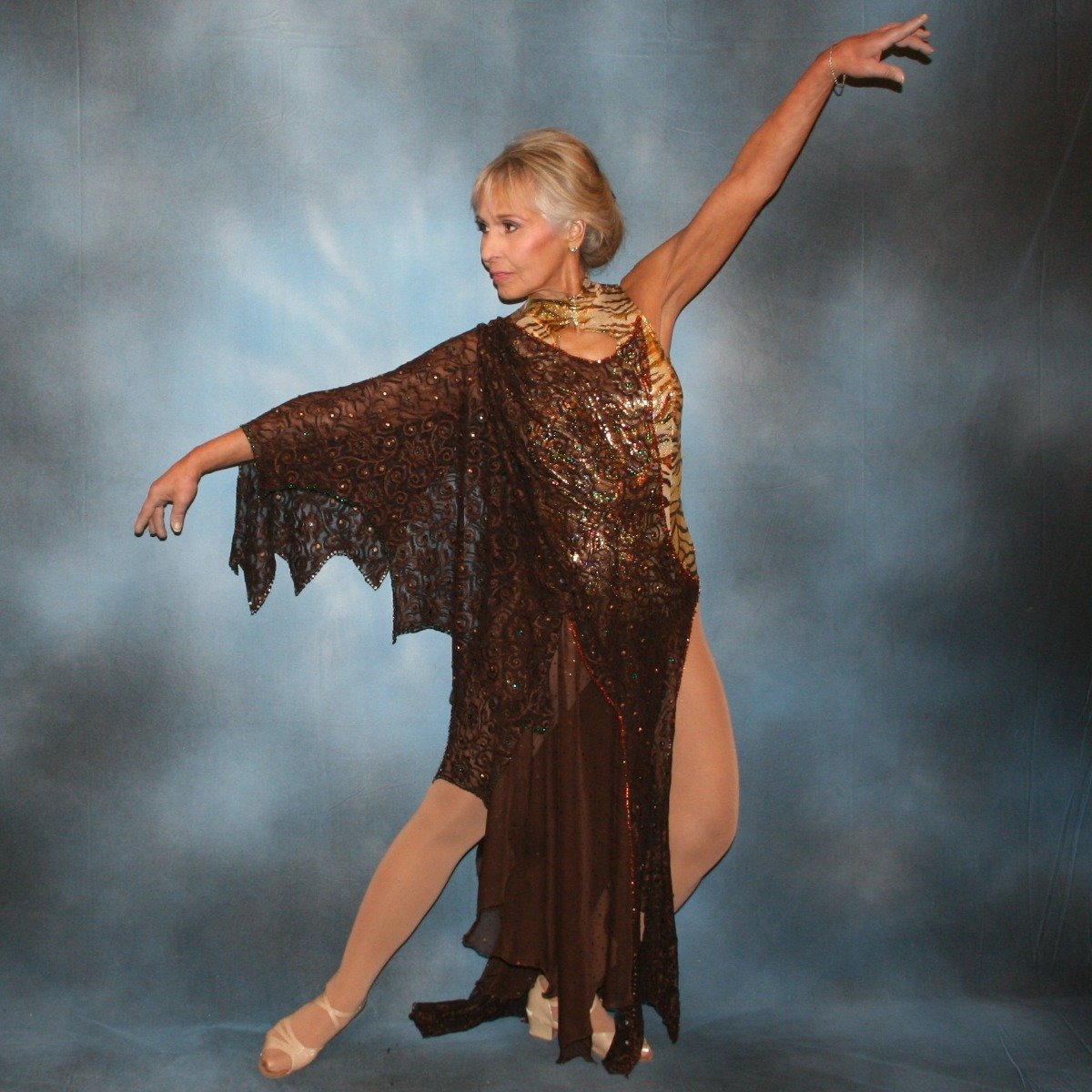 Gold Tiger Print Tango Dress | Gold Tiger Print Rumba Dress Gold Tiger Print Tango Dress | Gold Tiger Print Rumba Dress