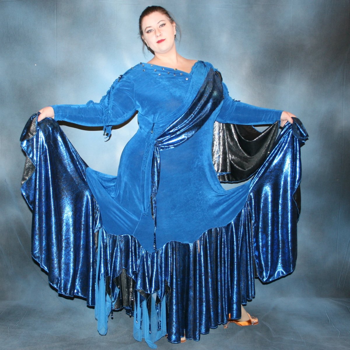 Blue Plus Size Ballroom Dress