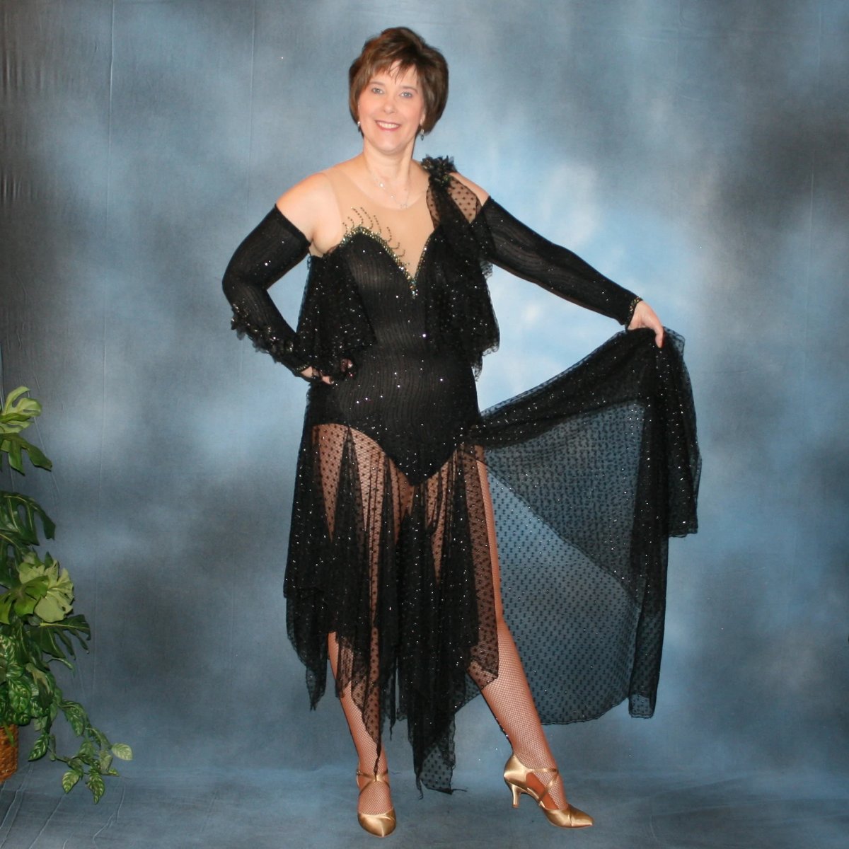 Black Tango Dress | Green Accents | Size 7/8-11/12 Black Tango Dress | Green Accents | Size 7/8-11/12