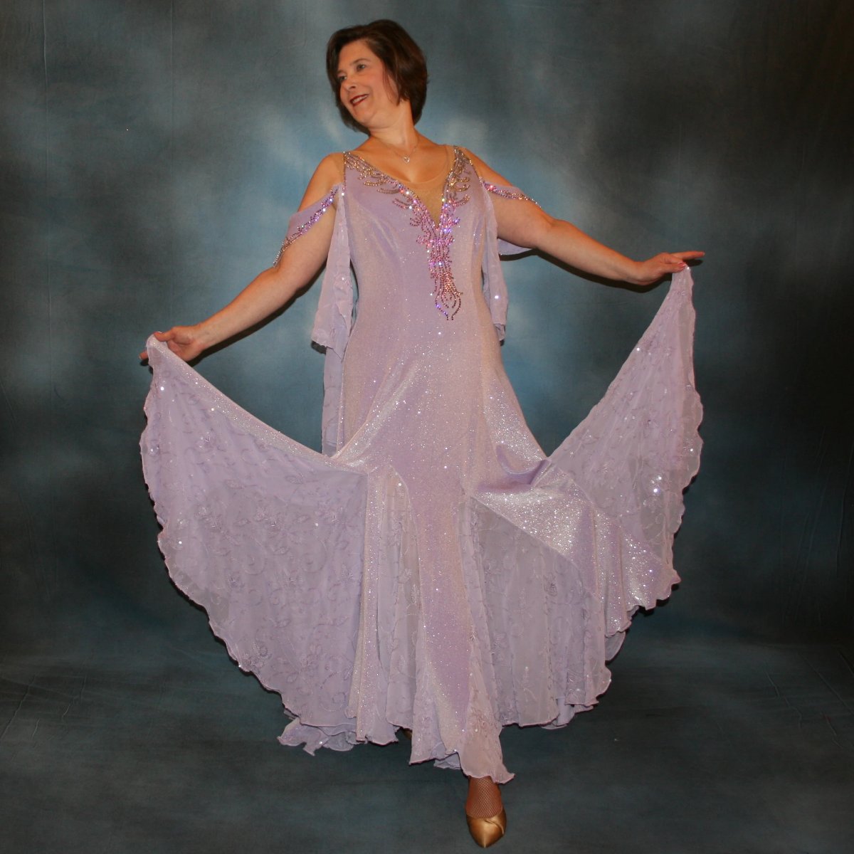Orchid Ballroom Dress | Sequin Chiffon Insets | Size 11/12-15/16 Crystal's Creations Orchid Ballroom Dress | Sequin Chiffon Insets | Size 11/12-15/16 Crystal's Creations
