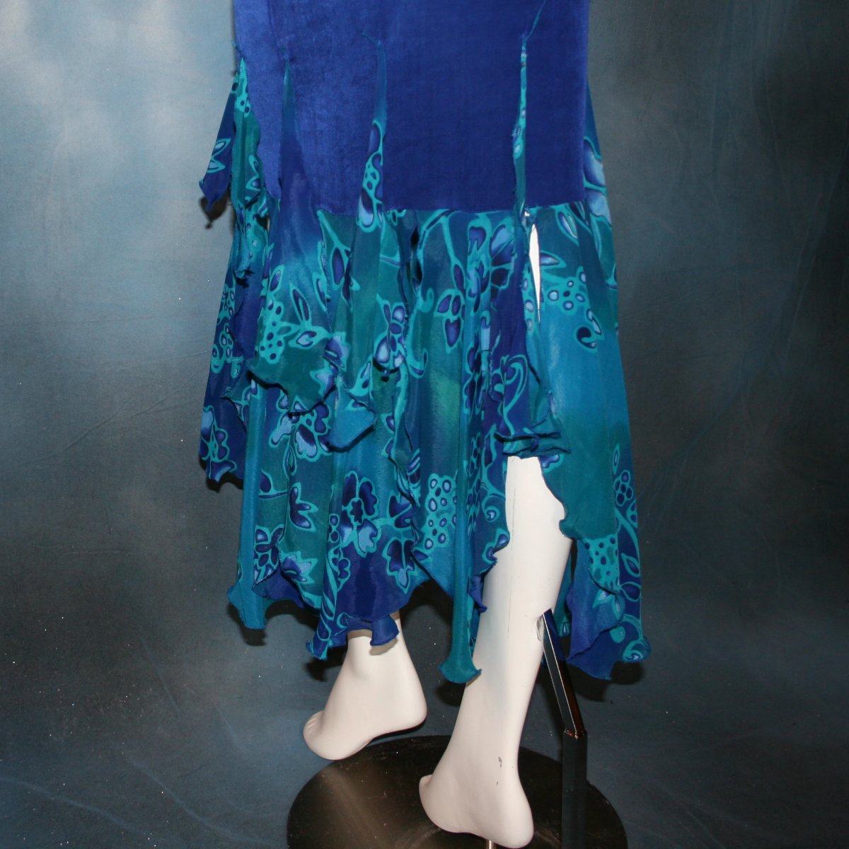 Slinky & Tropical/Blue Social Ballroom Dress