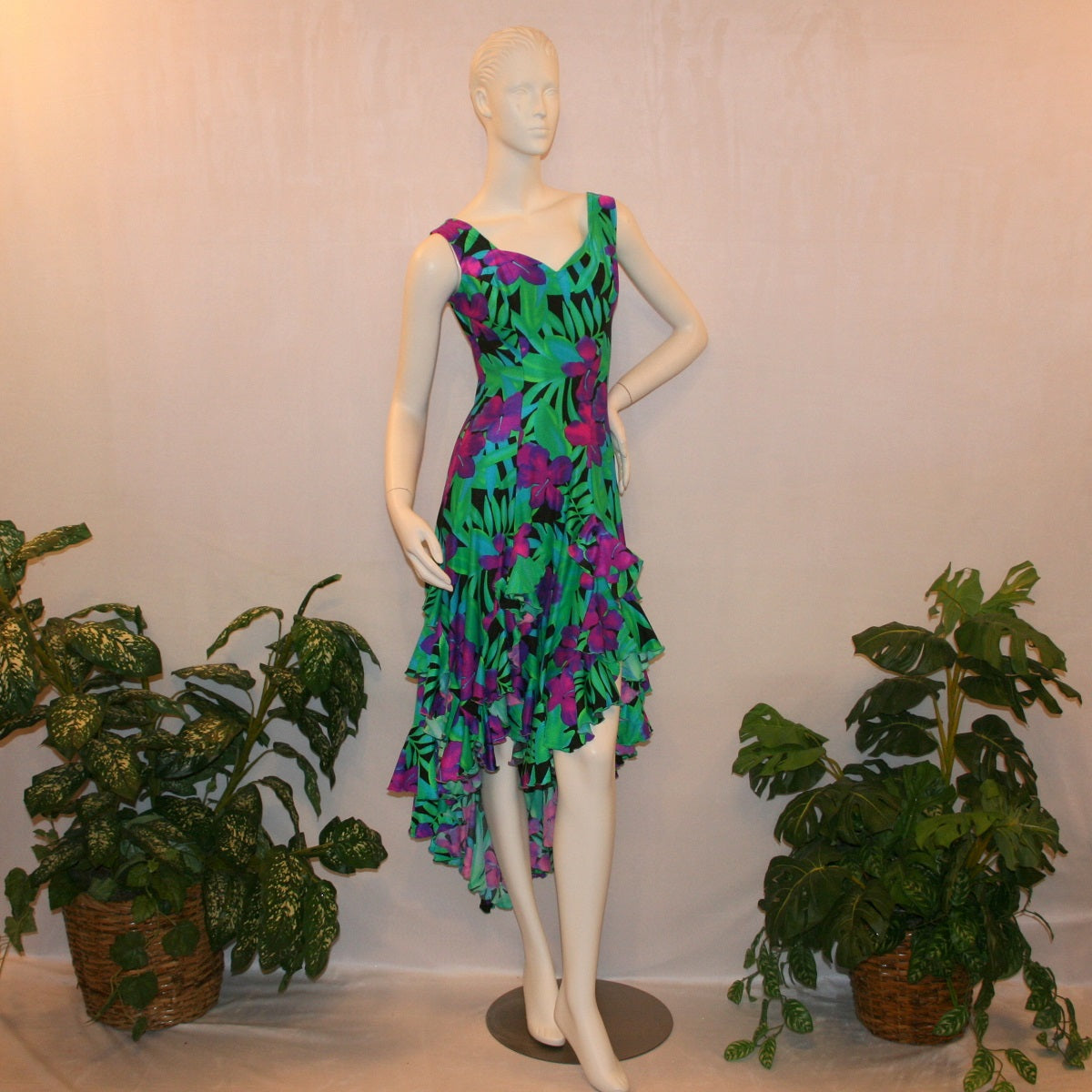 Latin-Rhythm-Tango Dress-Tropical Orchids