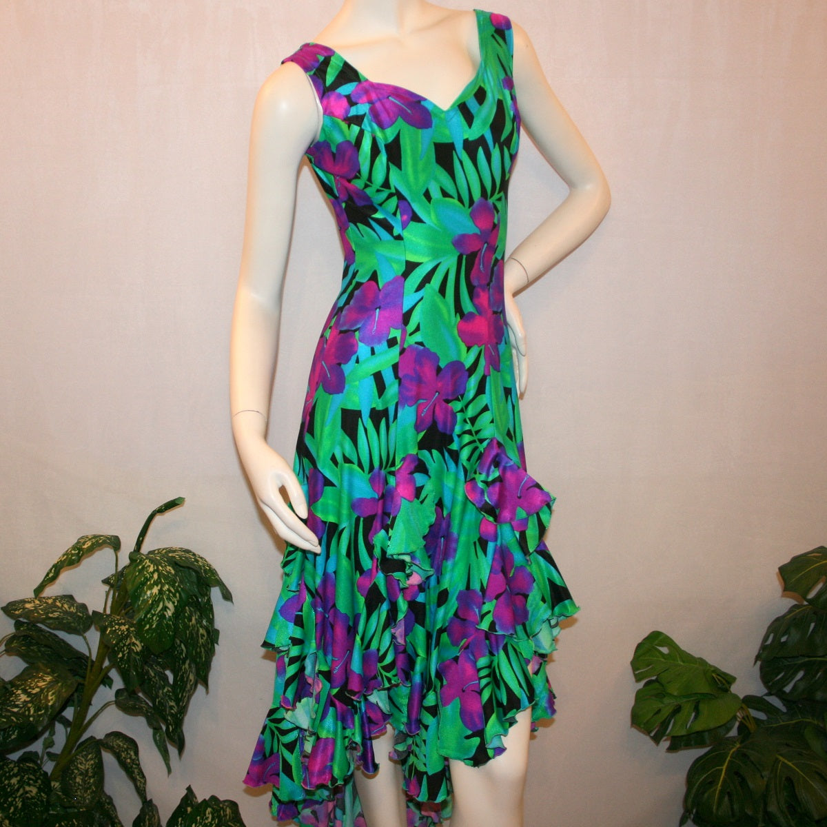 Latin-Rhythm-Tango Dress-Tropical Orchids