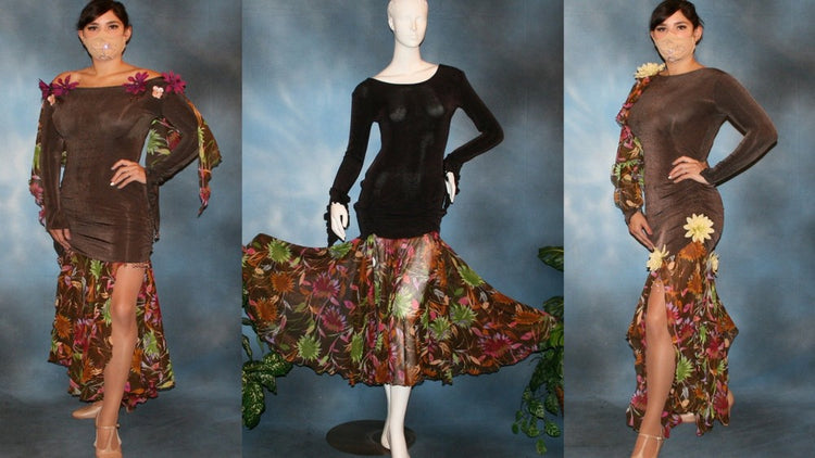 Brown Ballroom Dresses-Fall Flowers Collection