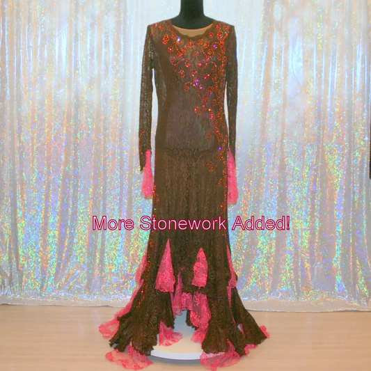 Brown Lace Tango, Paso or Bolero Dress-Senorita