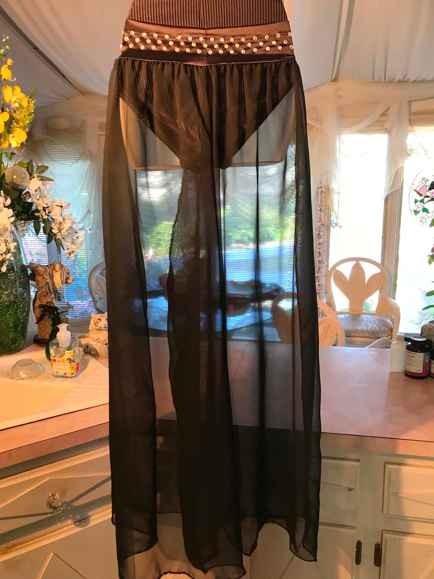 Chiffon Ballroom Pants-Midnight Dream