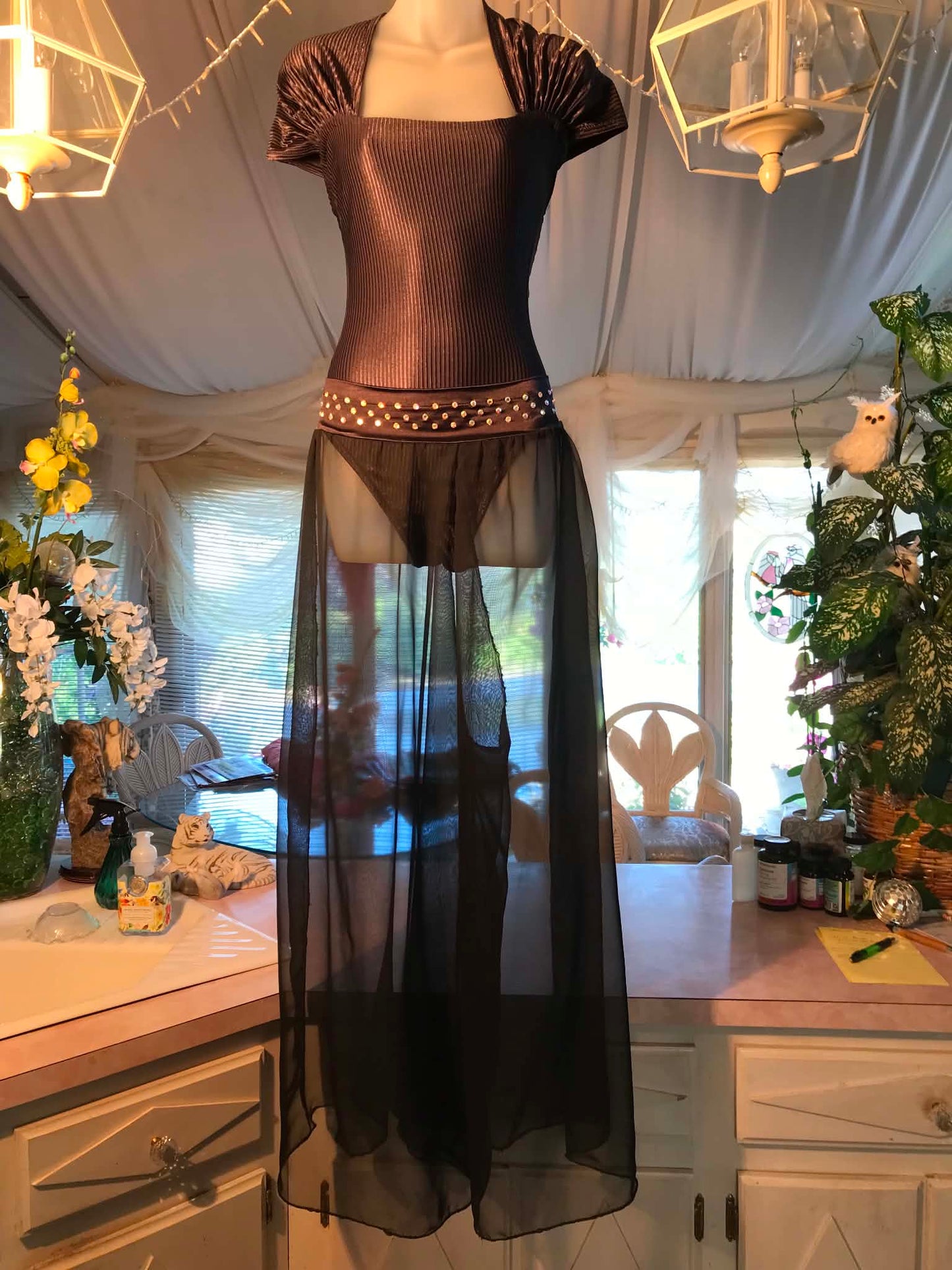 Chiffon Ballroom Pants-Midnight Dream