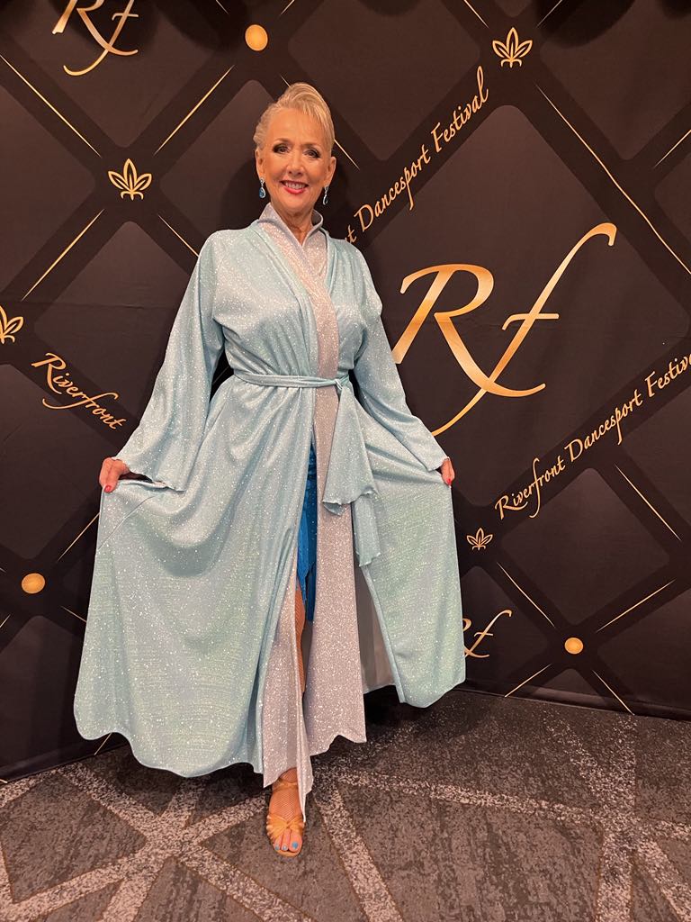 Glam Robe Pattern Dazzling Aqua Ballroom Glamour Robe - Scalloped | Custom – Crystal’s ...