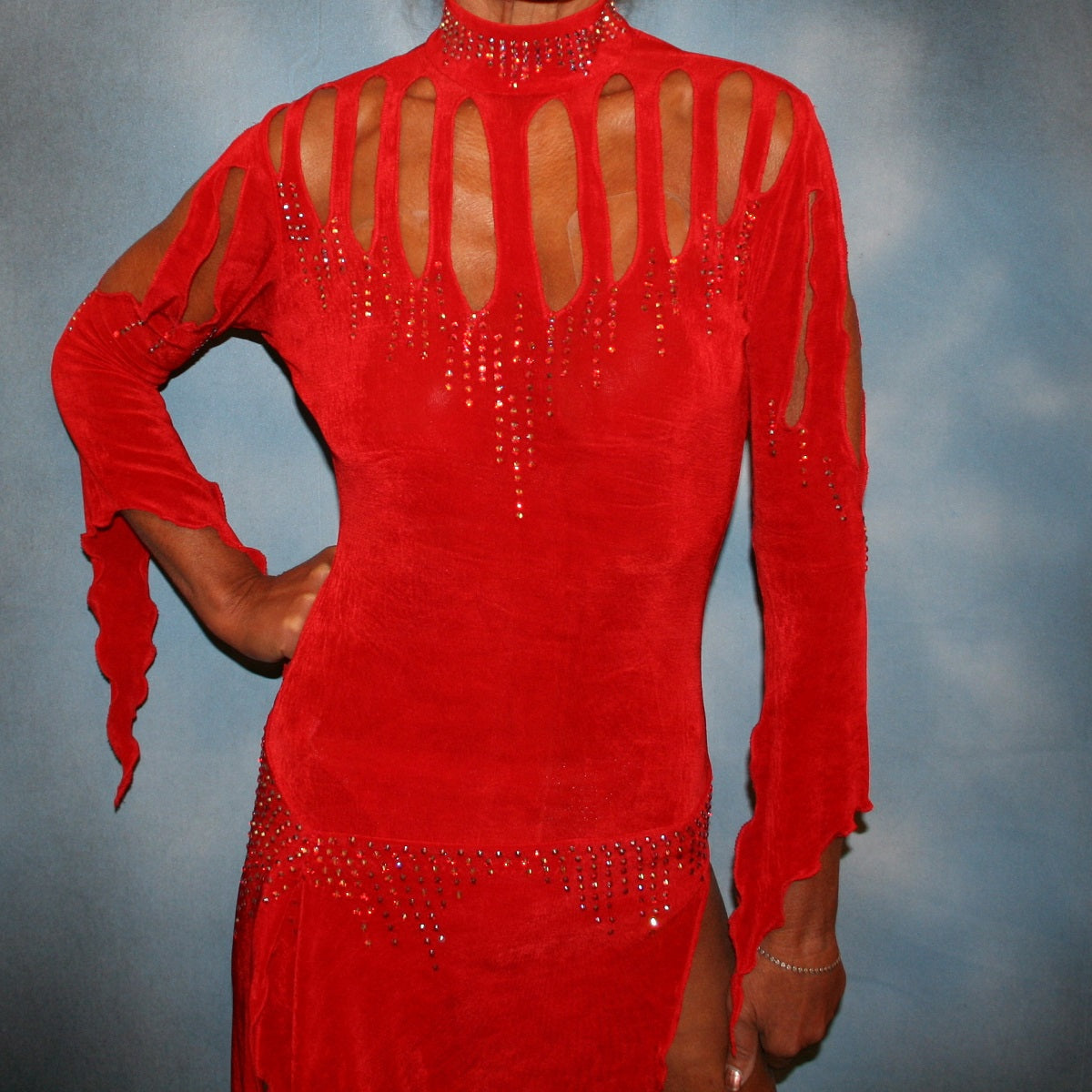 Red Latin-Rhythm Dress-Slinky, Sassy & Sleek