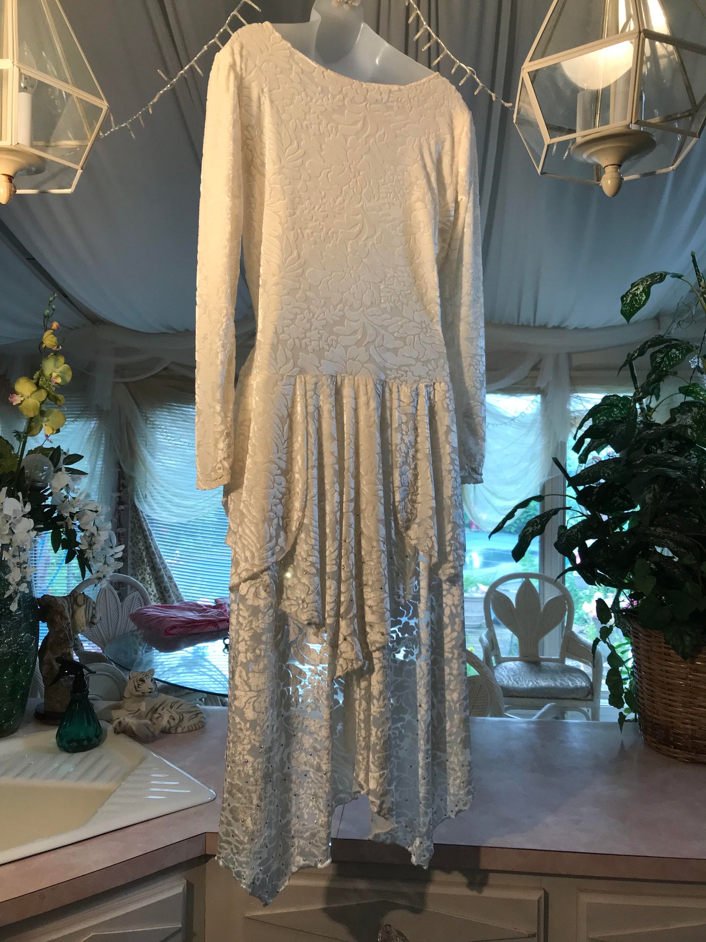 Pantset-Crystal Ivory Cascade
