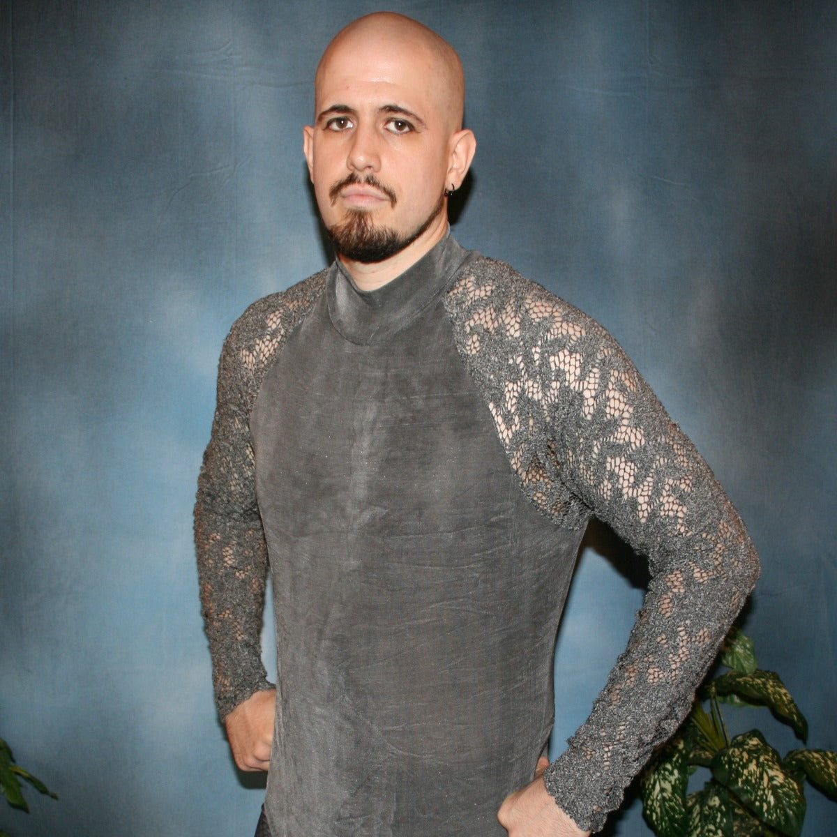 Crystal's Creations men's grey Latin shirt