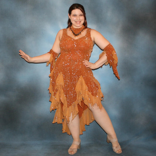 Bronze Latin Dress-Amber