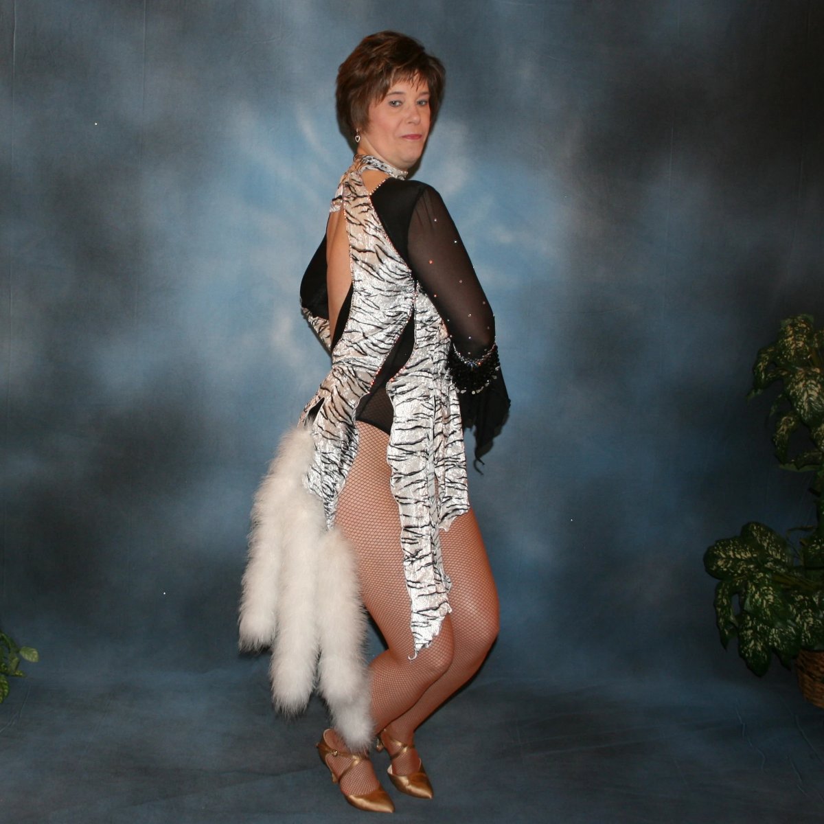 Black & White Tigress Long Sleeved Dress