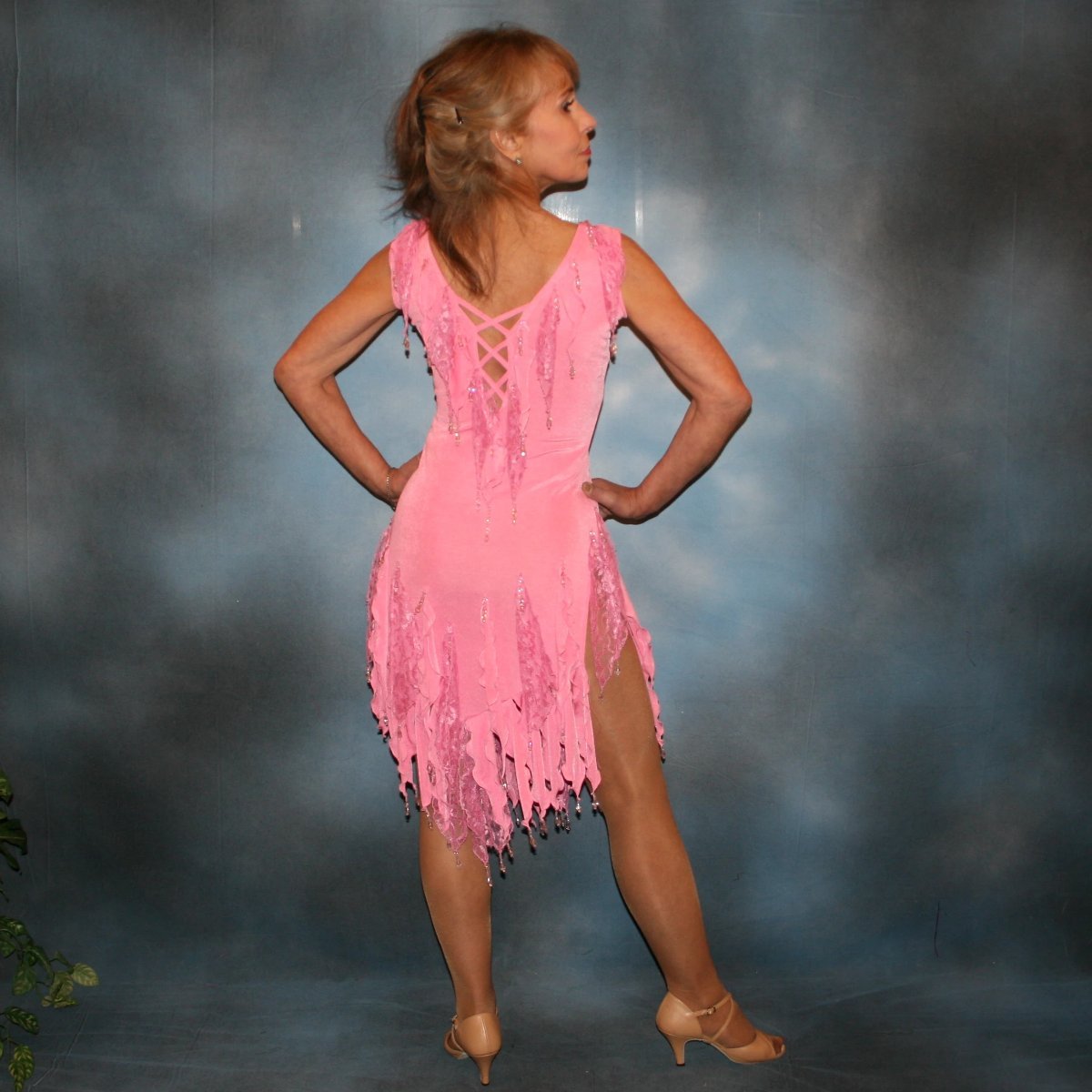 sleeveless women's light pink latin dress Pink Converta Ballroom Dress