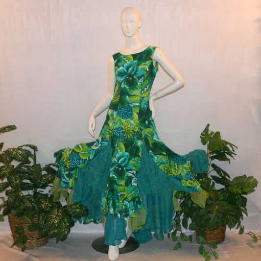 Tropical Print Ballroom Dress-Kailani