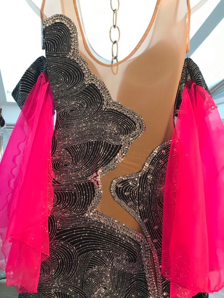 Silver & Black Swirls Converta Ballroom Dress with 4 Skirts-Nyla