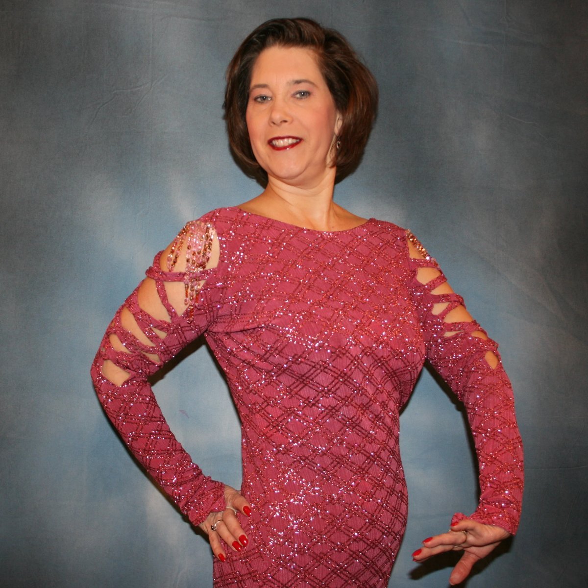 Rose Latin-Rhythm Dress | Flounces | Sparkly Dress | Size 7/8-11/12 Rose Latin-Rhythm Dress | Flounces | Sparkly Dress | Size 7/8-11/12