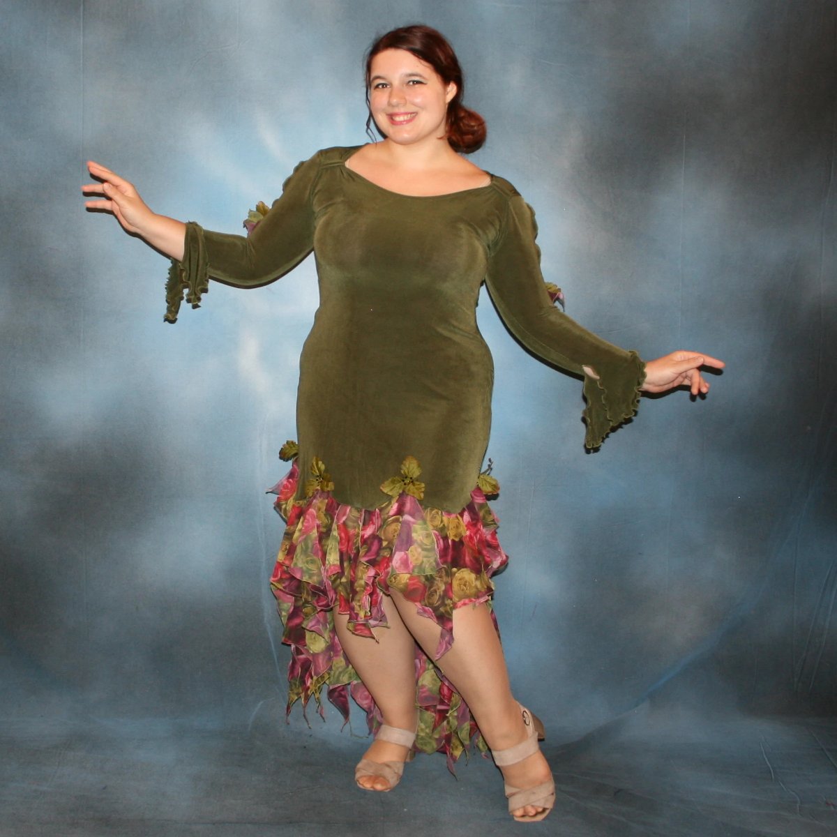 strapless open back dress Olive Green Dress Socks main image 0